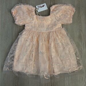 Jessica Simpson Peach Puff Sleeve Dress